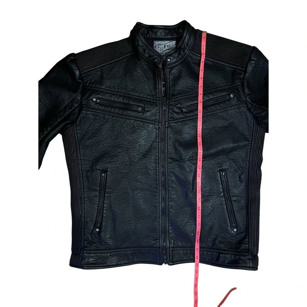 Affliction Limited Edition Polyurethane Moto Jacket Black Heavy Padding Grunge